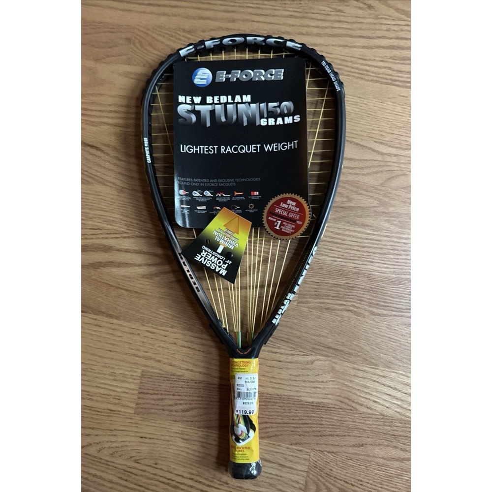 E-Force New Bedlam Stun 150 Racquetball Racquet 150g New With Tags NOS